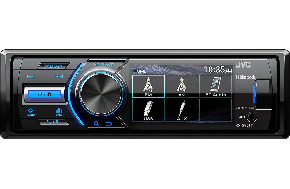 JVC SINGLE DIN MECHLESS POWER SPORTS AM/FM 3" COLOR SCREEN BLUETOOTH (KD-X560BT)