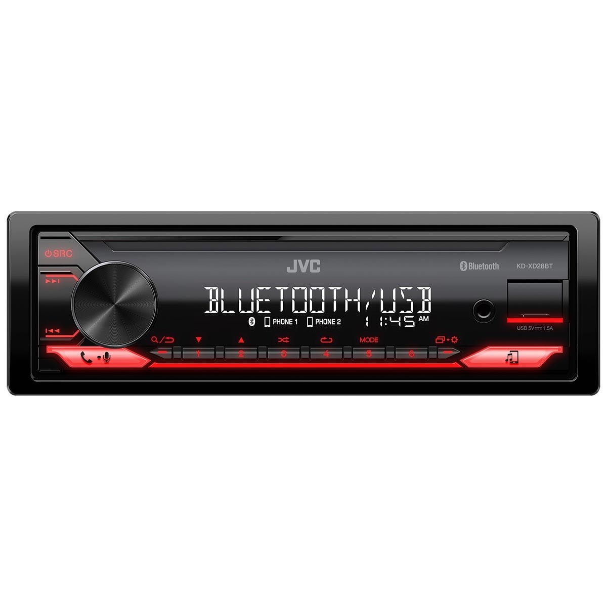 JVC SINGLE DIN MECHLESS WITH BLUETOOTH USB (KDXD28BT)