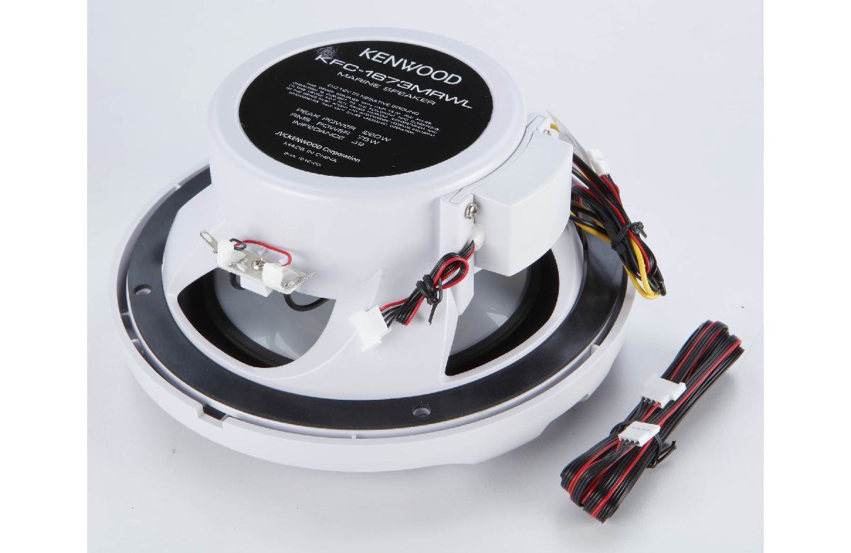 KENWOOD 6.5" 260 WATT 2 WAY LED RGB MARINE SPEAKER WHITE WITH RGB REMOTE (KFC1673MRWL)