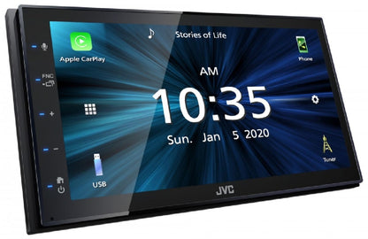 JVC 6.8" DBL DIN MEDIA RECEIVER W/ APPLE CAR PLAY & ANDROID AUTO (KWM56BT)