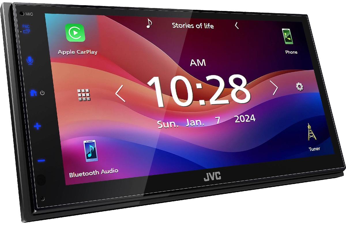 JVC 6.8" DOUBLE DIN MEDIA RECEIVER APPLE CARPLAY & ANDROID AUTO SIRIUSXM READY (KWM595BT)