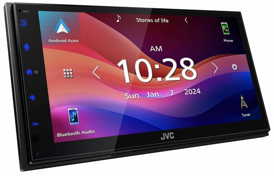 JVC 6.8" DOUBLE DIN MEDIA RECEIVER WIRELESS APPLE CARPLAY & ANDROID AUTO (KW-M690BW) - image 1