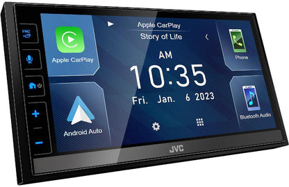 JVC DOUBLE DIN MECHLESS 6.8" WITH APPLE CAR PLAY & ANDROID AUTO (KWM788BH)