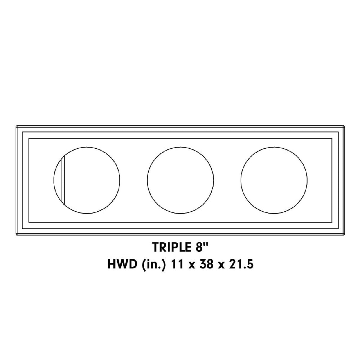 DD AUDIO 3000 WATT TRIPLE 8" LOADED ENCLOSURE (LE-508.3)