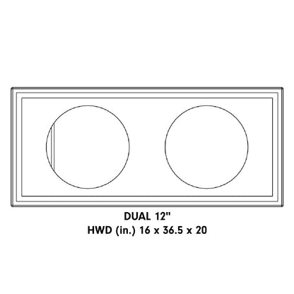 DD AUDIO DUAL 12" 2000 WATT LOADED ENCLOSURE (LE-512.2)