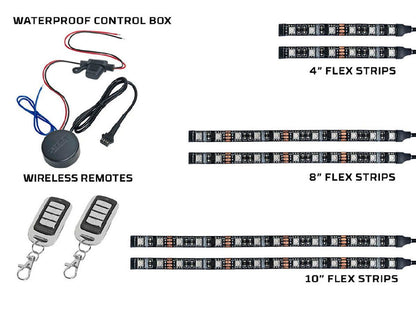 LEDGLOW 6 PIECE MILLION COLOR MOTORCYCLE LED KIT (LU-MC-ADV-M-6.3)