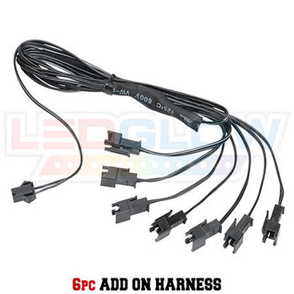 LED GLOW ADD ON POWER HARNESS FOR 6 MOTORCYCLE STRIPS (LUMCADVMH6ADD)