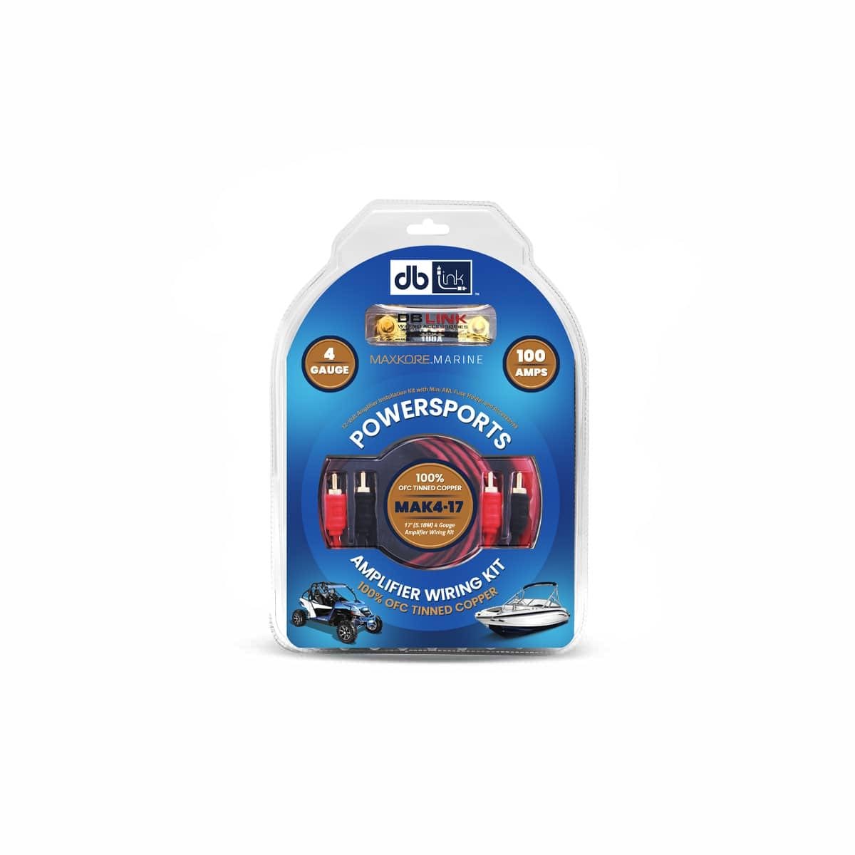 DB LINK 17FT POWER SPORTS 4 GA PURE COPPER AMPLIFIER WIRING KIT (MAK4-17)