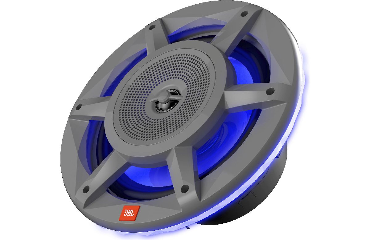 JBL STADIUM 8" 500 WATT MARINE SPEAKER GRAY W/RGB LIGHTING (JBLMARSPKSD82MGRY)