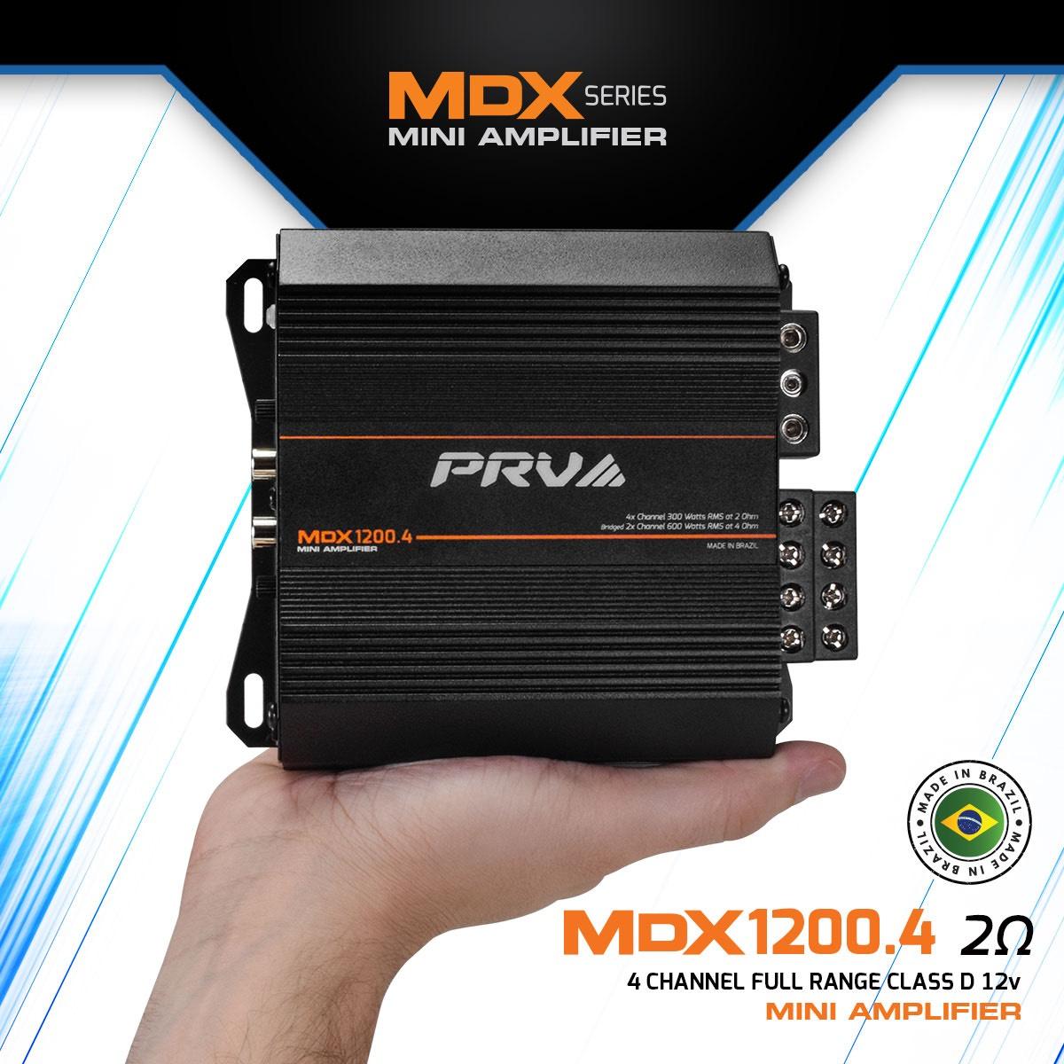 PRV AUDIO - 4 CHANNEL 1200 WATT 2 OHM STABLE AMP (MDX1200.4 2OHM)