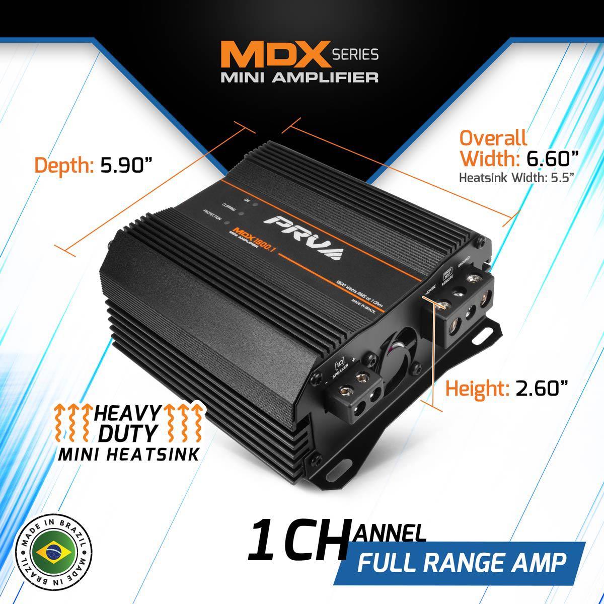 PRV AUDIO - MICRO 1 CHANNEL 1800 WATT 1 OHM STABLE AMPLIFIER (MDX1800.1 1 OHM)