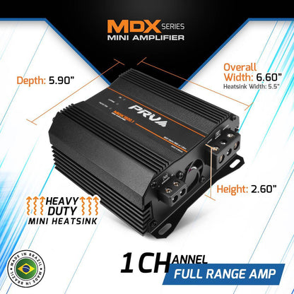 PRV AUDIO - MICRO 1 CHANNEL 1800 WATT 1 OHM STABLE AMPLIFIER (MDX1800.1 1 OHM)