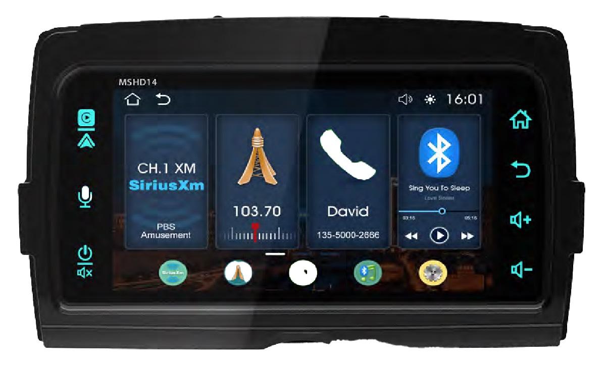 DIAMOND AUDIO HARLEY 14+ RADIO WITH IDATA MAESTRO BUILT IN, WITH CARPLAY AND ANDROID AUTO & OEM CONNECTION (MSHD14)
