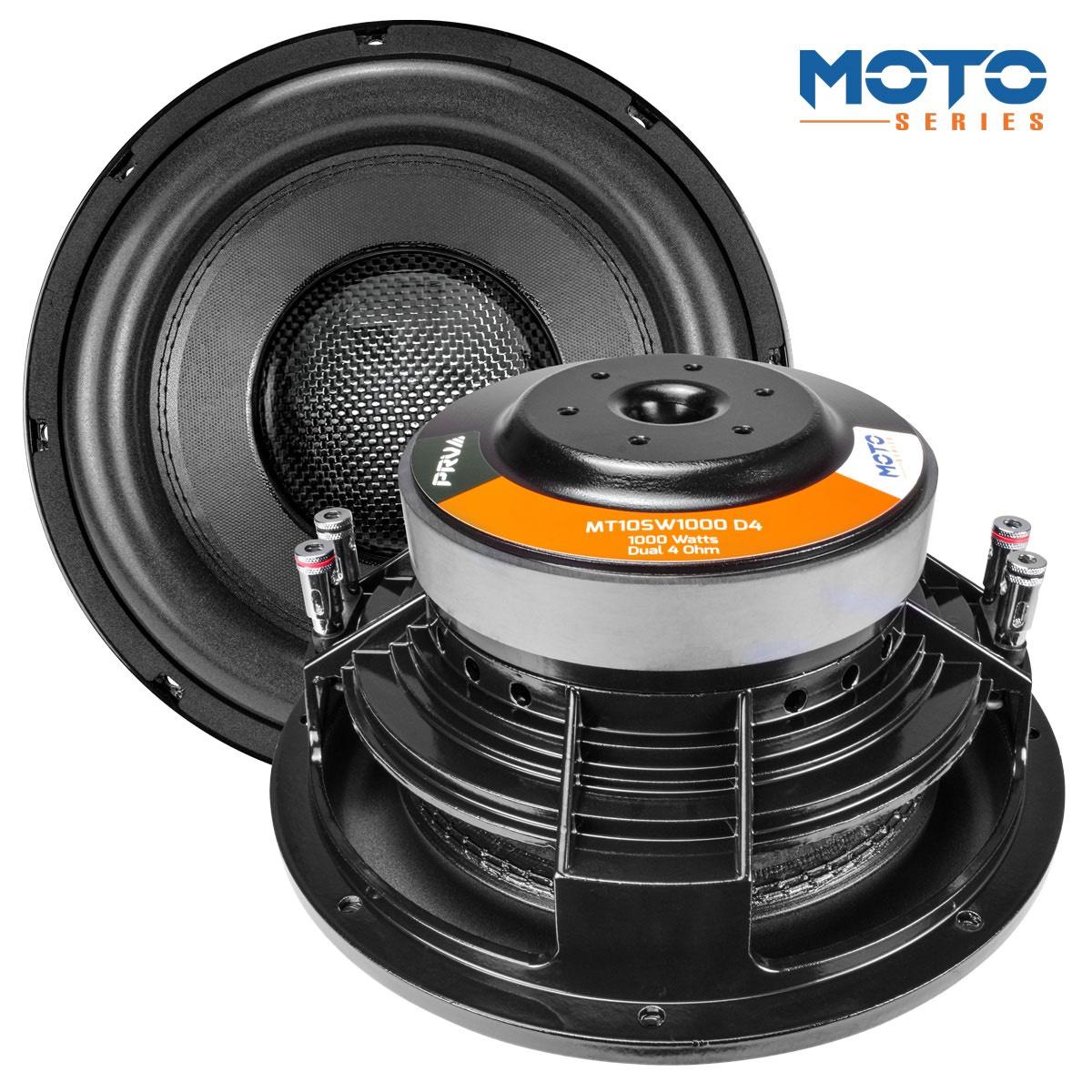 PRV AUDIO - 10" 1000 WATT SLIM MOTORCYCLE WOOFER DVC 4 OHM (MT10SW1000 D4)