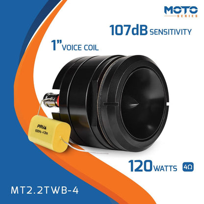 PRV AUDIO - 2.25" SHORT HORN TWEETER BLACK 240 WATTS, EACH (MT2.2TWB-4)