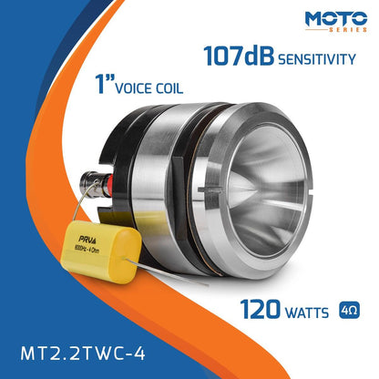 PRV AUDIO - 2.25" SHORT HORN TWEETER CHROME 240 WATTS, EACH (MT2.2TWC-4)