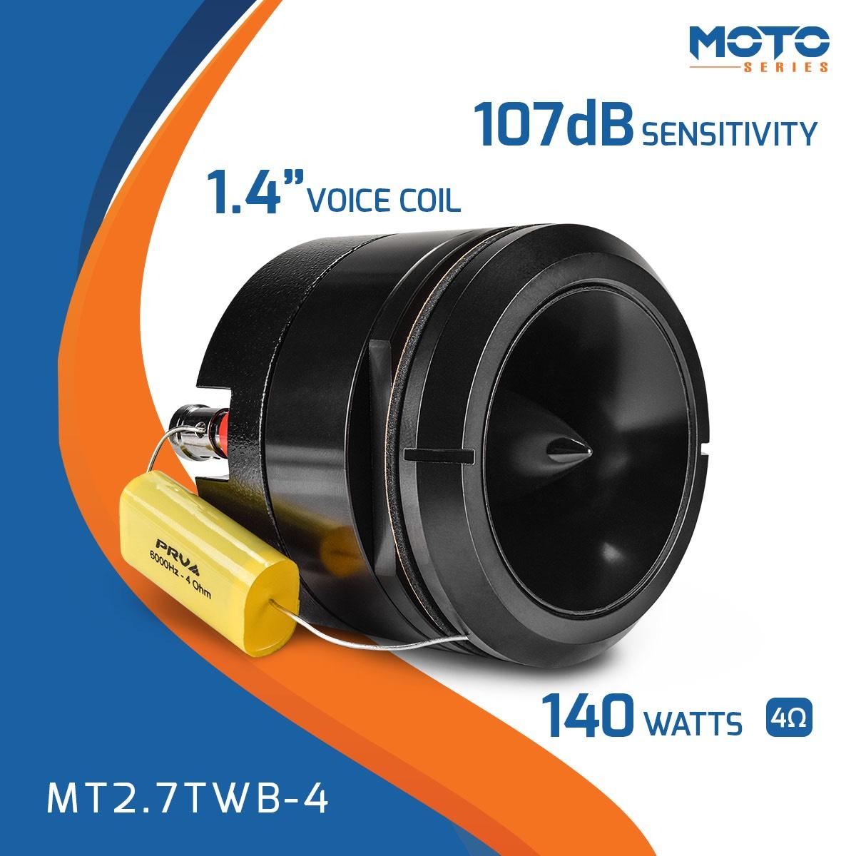 PRV AUDIO - 2.75" SHORT HORN TWEETER BLACK 240 WATTS, EACH (MT2.7TWB-4)