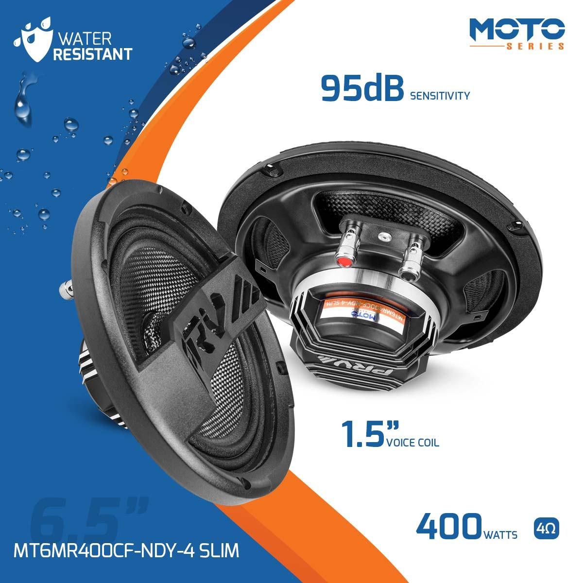 PRV AUDIO - 6.5" CARBON FIBER NEODYMIUM MIDRANGE 400 WATT MOTORCYCLE SPEAKER SOLD AS EACH (MT6MR400CF-NDY-4-SLIM)