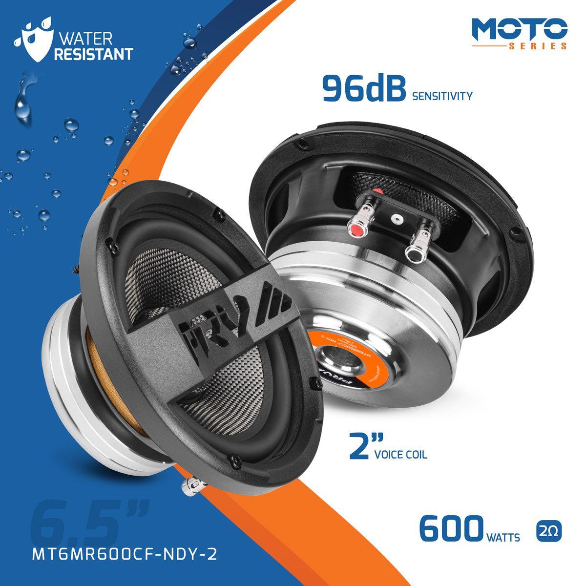 PRV AUDIO - 6.5" CARBON FIBER NEODYMIUM MIDRANGE 600 WATT MOTORCYCLE SPEAKER SOLD AS EACH (MT6MR600CF-NDY-2)