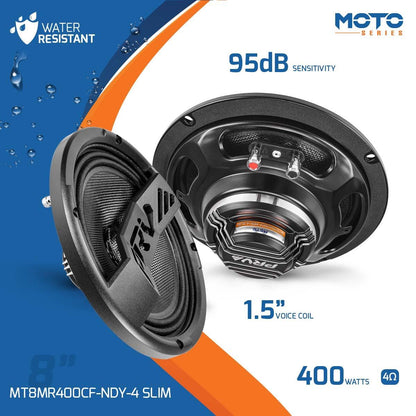 PRV AUDIO - 8" CARBON FIBER NEODYMIUM MIDRANGE 400 WATT MOTORCYCLE SPEAKER SOLD AS EACH (MT8MR400CF-NDY-4 SLIM)