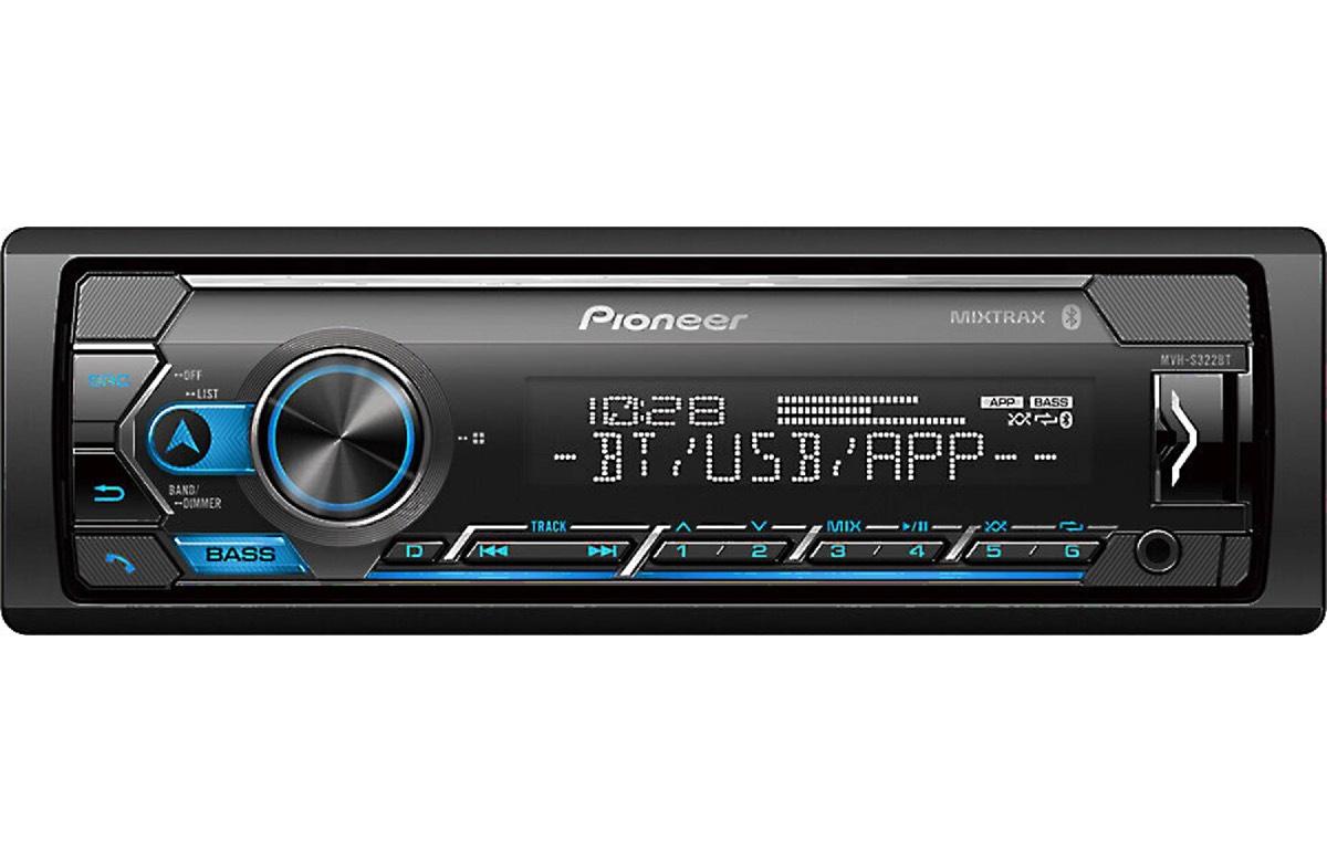 PIONEER SINGLE DIN MECHLESS WITH BLUETOOTH & 4 VOLT RCA'S (MVHS322BT)