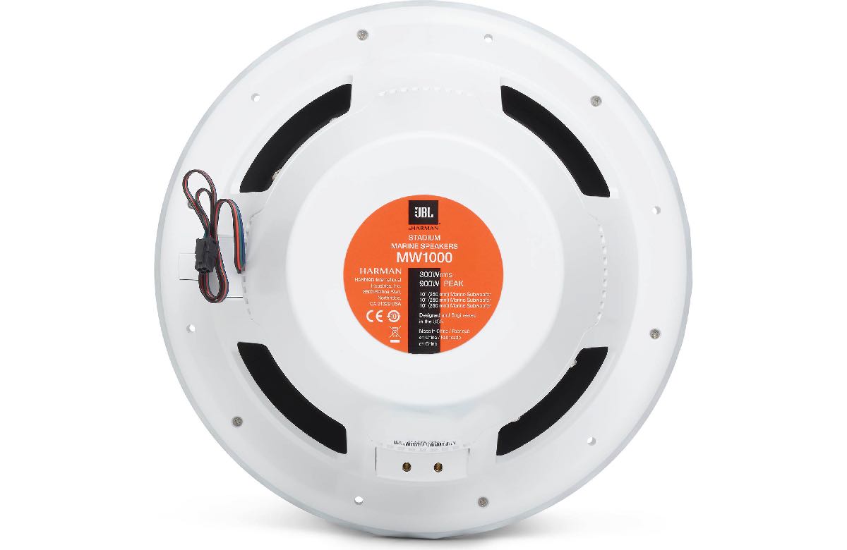 JBL STADIUM MARINE 10" PREMIUM MARINE WOOFER WITH RGB LED WHITE (MW1000AM)