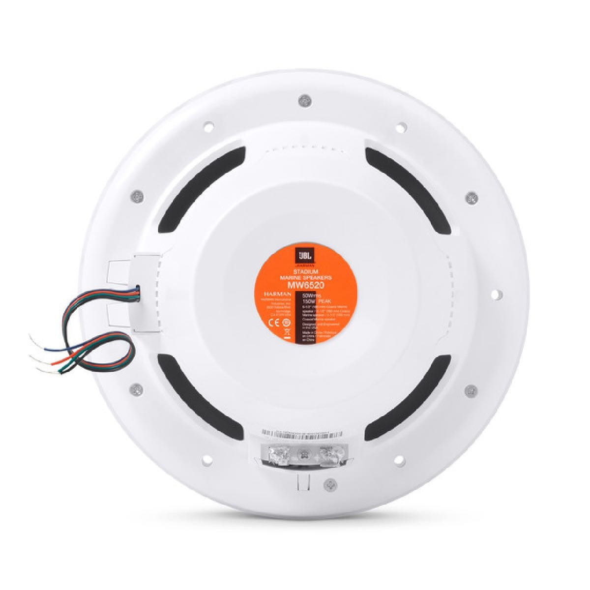 JBL STADIUM MARINE 6.5" PREMIUM 2 WAY RGB LED COAXIAL SPEAKERS WHITE (MW6520AM)