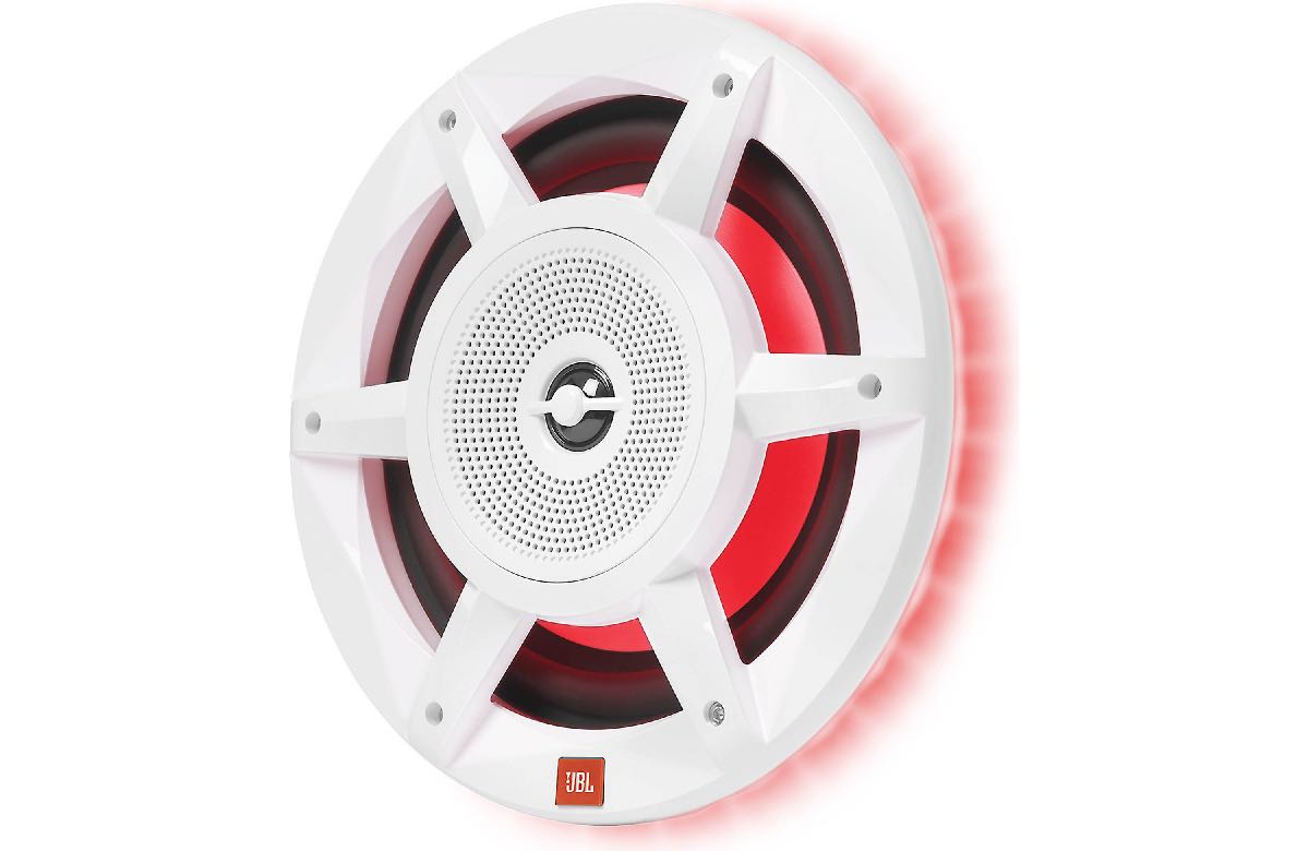 JBL STADIUM MARINE 8" PREMIUM 3 WAY RGB LED COAXIAL SPEAKERS WHITE (MW8030AM)