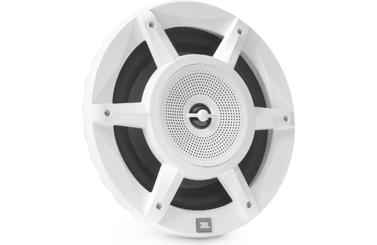 JBL STADIUM MARINE 8" PREMIUM 3 WAY RGB LED COAXIAL SPEAKERS WHITE (MW8030AM)