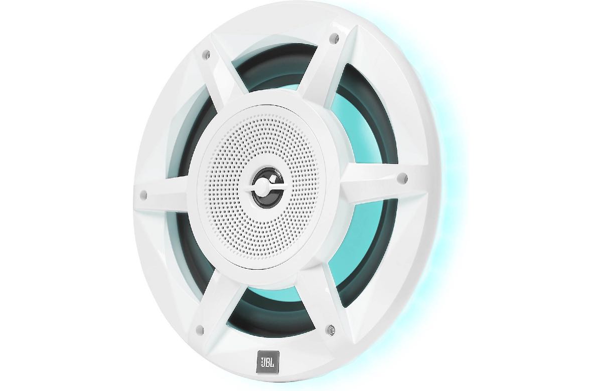 JBL STADIUM MARINE 8" PREMIUM 3 WAY RGB LED COAXIAL SPEAKERS WHITE (MW8030AM)