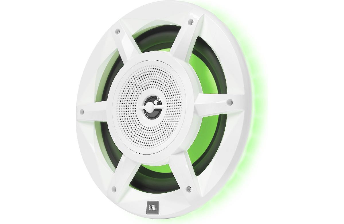 JBL STADIUM MARINE 8" PREMIUM 3 WAY RGB LED COAXIAL SPEAKERS WHITE (MW8030AM)