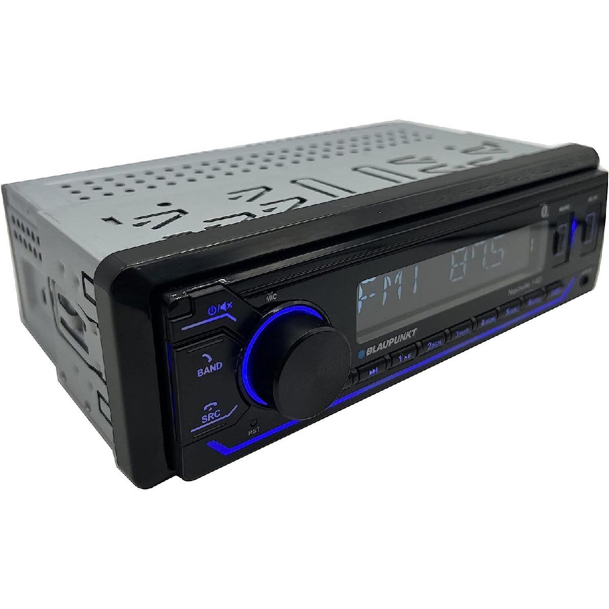 BLAUPUNKT SINGLE DIN FIXED FACE MECHLESS AM/FM W/BT & DUAL USB 1 RCA (NASHVILLE140)