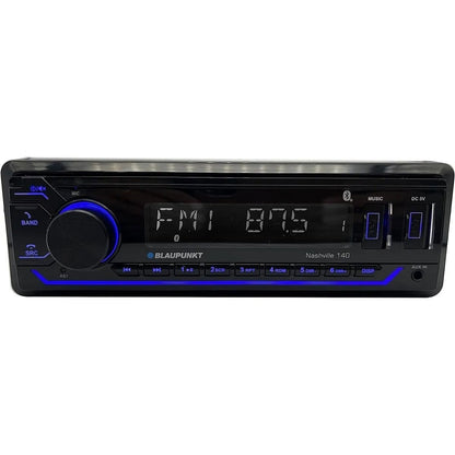 BLAUPUNKT SINGLE DIN FIXED FACE MECHLESS AM/FM W/BT & DUAL USB 1 RCA (NASHVILLE140)