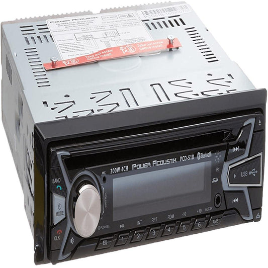 POWER ACOUSTIK SINGLE DIN AM/FM/CD/USB/SD & BLUETOOTH (PCD51B)