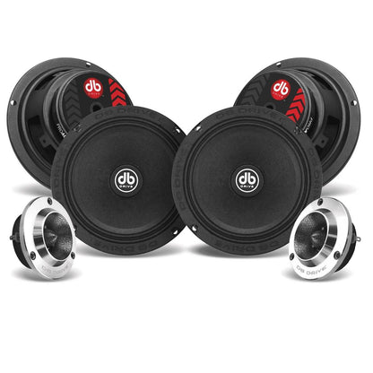 DB DRIVE 6.5" MIDRANGE/TWEETERS PRO AUDIO 4 PACK (PRO6K4MT)