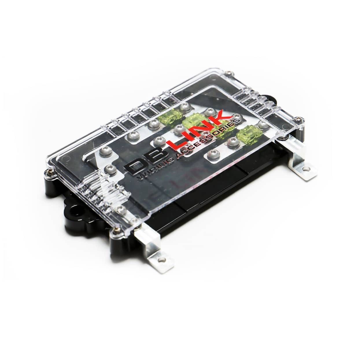 DB LINK 4-WAY MINI POWERSPORT ANL FUSE BLOCK W/GROUND DISTRIBUTION BOLTS DIRECTLY TO BATTERY (PSMANL4)