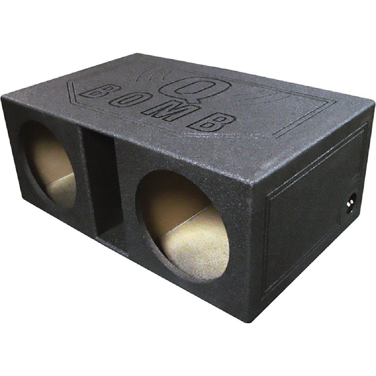 QPOWER 2 HOLE 12" VENTED BED LINER SUBWOOFER ENCLOSURE EXTRA LONG (QBOMB12VL)
