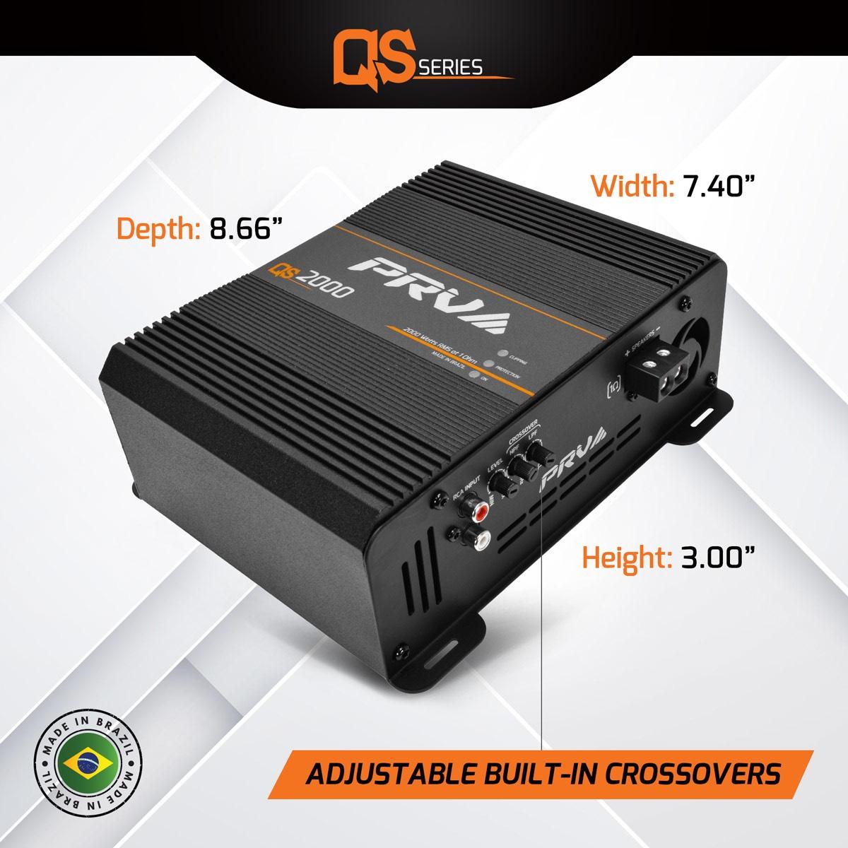 PRV AUDIO - 1 CHANNEL 2000 WATT AMPLIFIER 1 OHM STABLE (QS2000 1OHM)