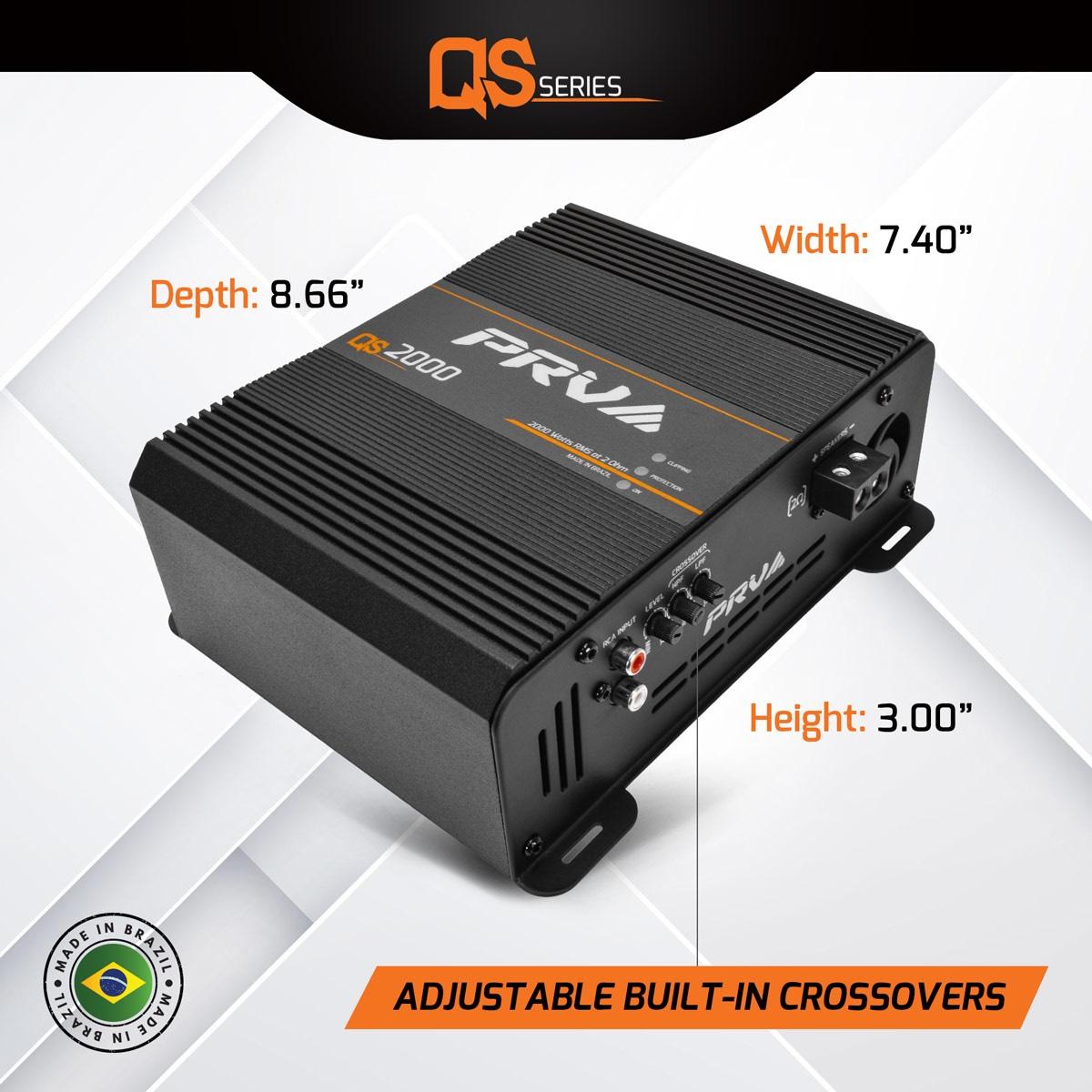 PRV AUDIO - 1 CHANNEL 2000 WATT AMPLIFIER 2 OHM STABLE (QS2000 2OHM)