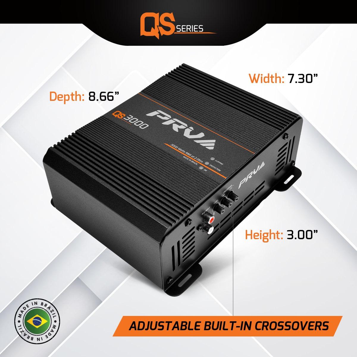 PRV AUDIO - 1 CHANNEL 3000 WATT AMPLIFIER 2 OHM STABLE (QS3000 2OHM)