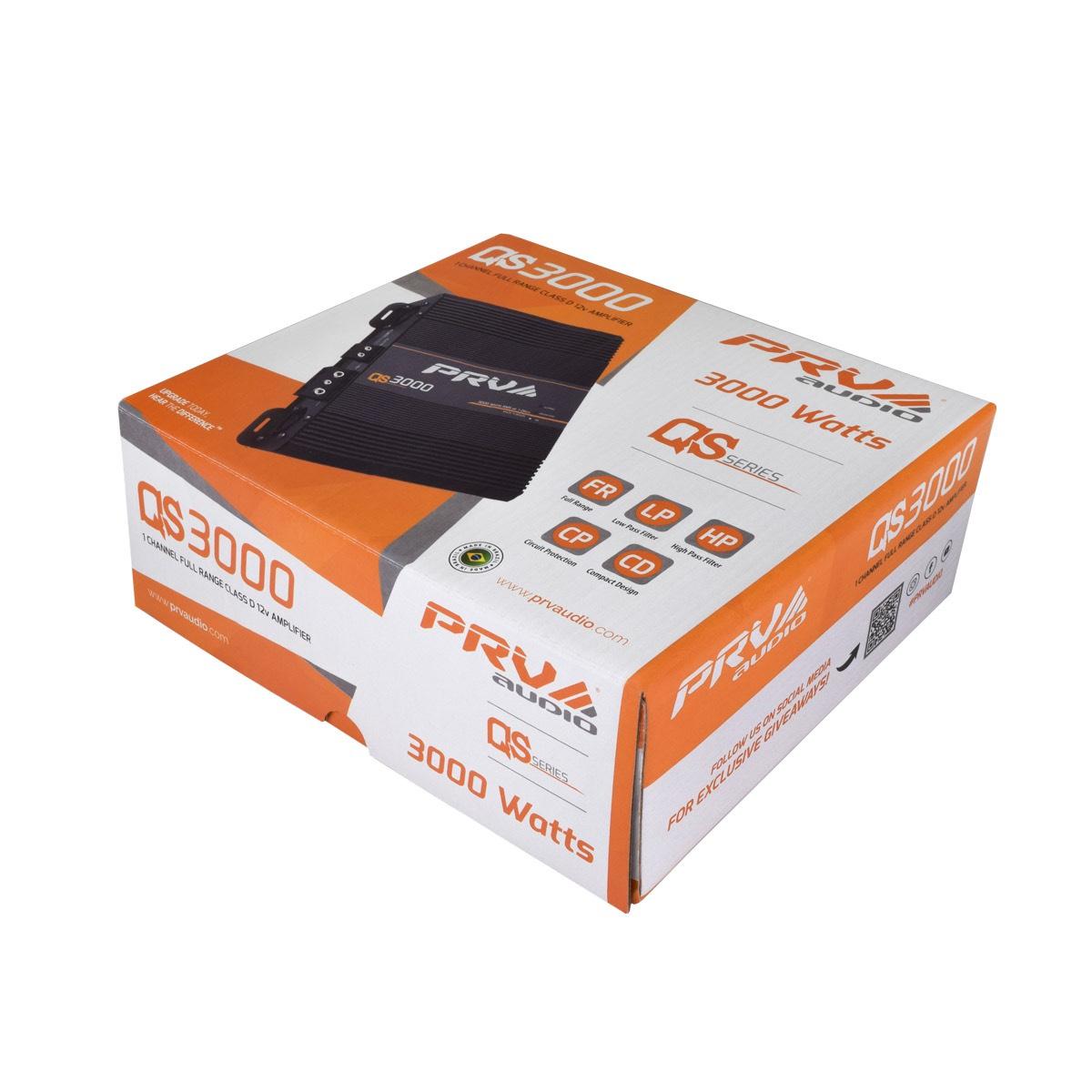 PRV AUDIO - 1 CHANNEL 3000 WATT AMPLIFIER 2 OHM STABLE (QS3000 2OHM)