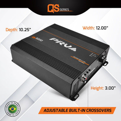 PRV AUDIO - 1 CHANNEL 5000 WATT AMPLIFIER 1 OHM STABLE (QS5000 1OHM)
