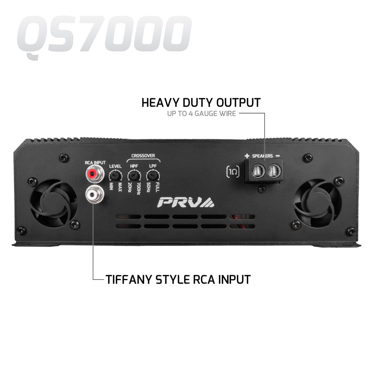 PRV AUDIO - 1 CHANNEL 7000 WATT RMS AMPLIFIER 1 OHM STABLE (QS7000 1OHM)