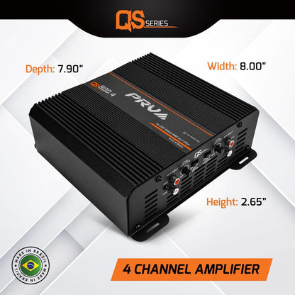 PRV AUDIO - 4 CHANNEL COMPACT 880 WATT 4 CHANNEL AMPLIFIER (QS800.4 2OHM)