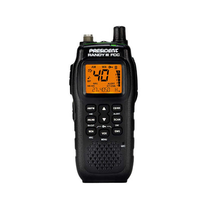 PRESIDENT 40 CHANNEL HANDHELD AM/FM CB RADIO NO WARRANTY (RANDY III)
