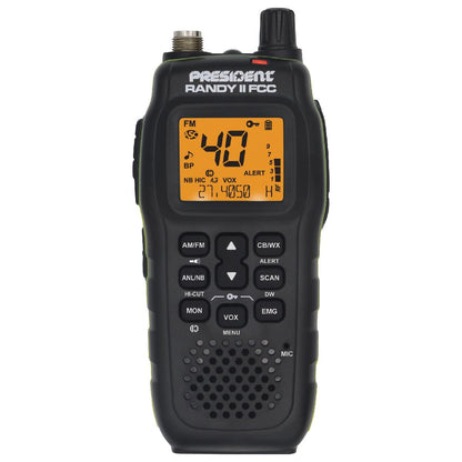 PRESIDENT 40 CHANNEL HANDHELD AM/FM CB RADIO NO WARRANTY (RANDY II)