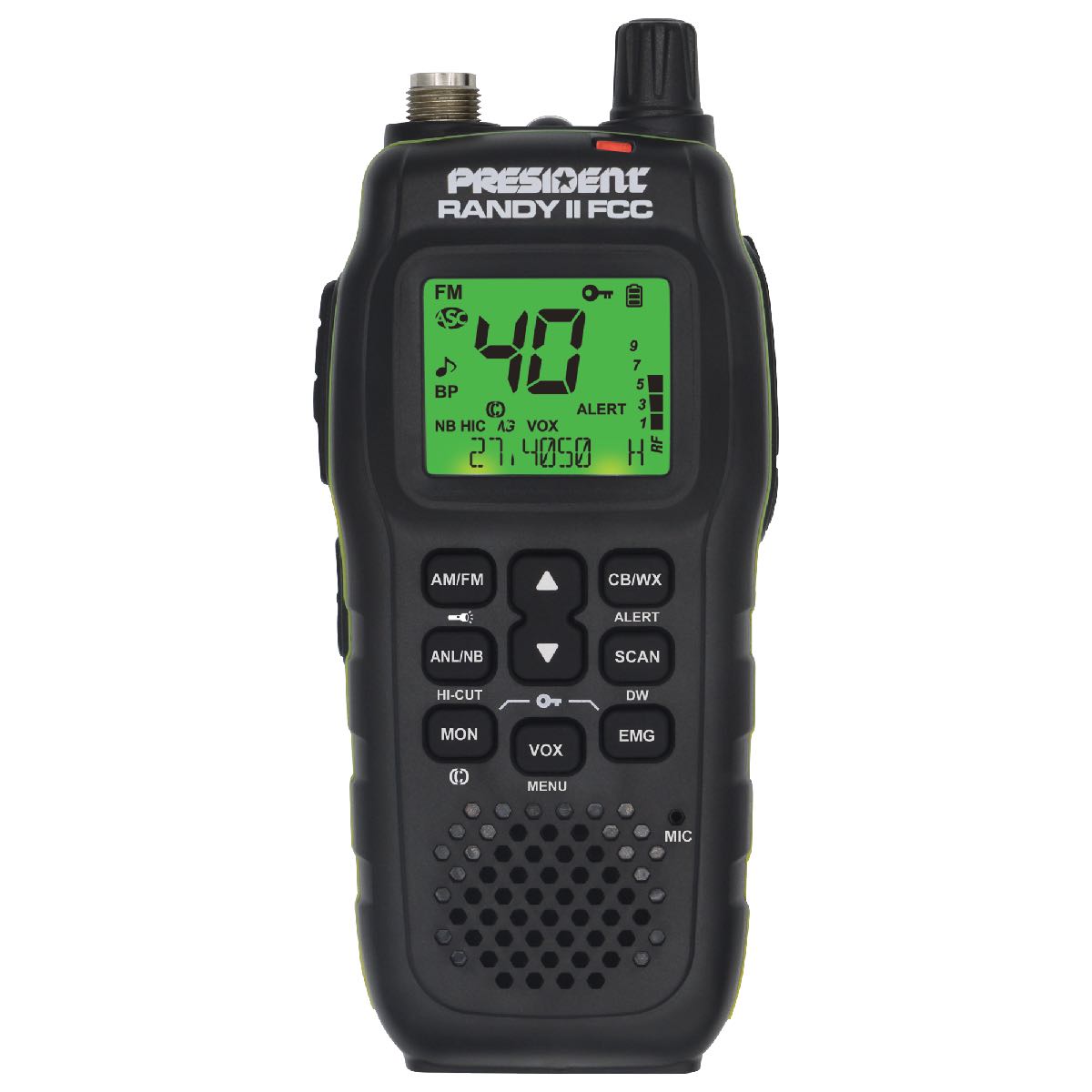 PRESIDENT 40 CHANNEL HANDHELD AM/FM CB RADIO NO WARRANTY (RANDY II)