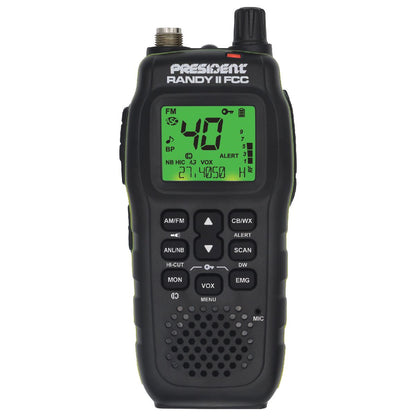 PRESIDENT 40 CHANNEL HANDHELD AM/FM CB RADIO NO WARRANTY (RANDY II)