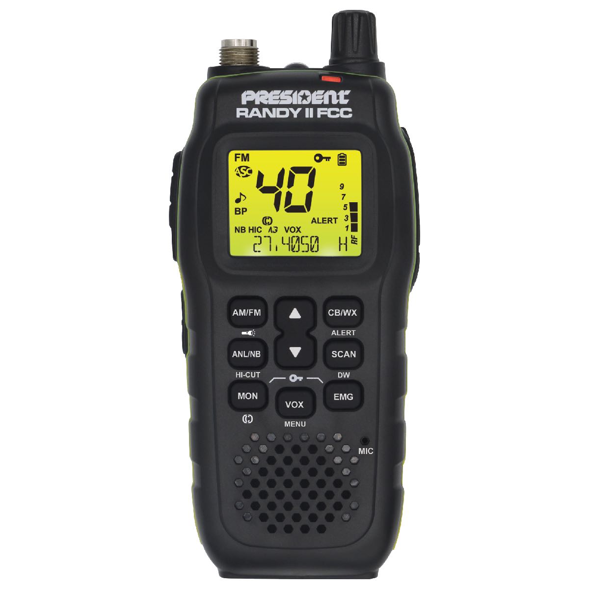 PRESIDENT 40 CHANNEL HANDHELD AM/FM CB RADIO NO WARRANTY (RANDY II)