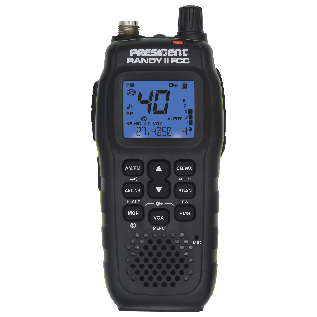 PRESIDENT 40 CHANNEL HANDHELD AM/FM CB RADIO NO WARRANTY (RANDY II)
